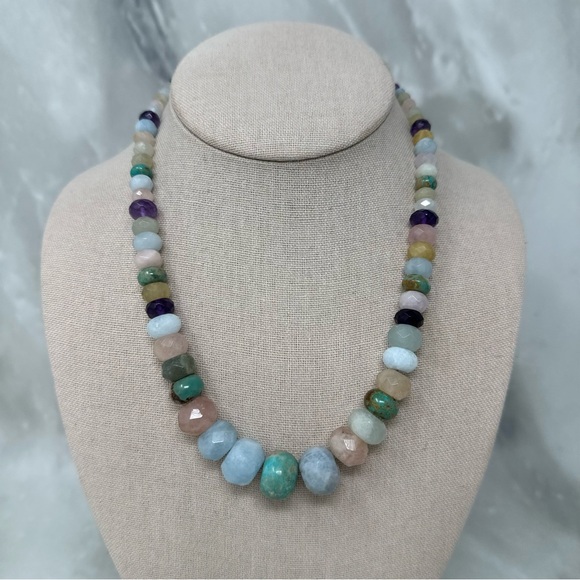 Jay King DTR Desert Rose Trading Multicolor Stone Sterling Silver 925 Necklace - Picture 2 of 7